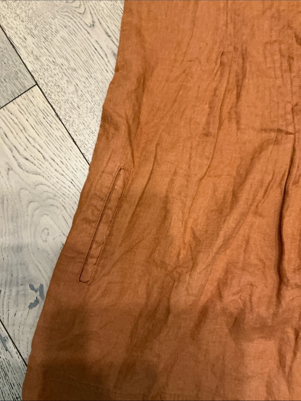 Quince copper linen sleeveless dress. Medium. Pin tucking on front + back. Cute! - Picture 2 of 6
